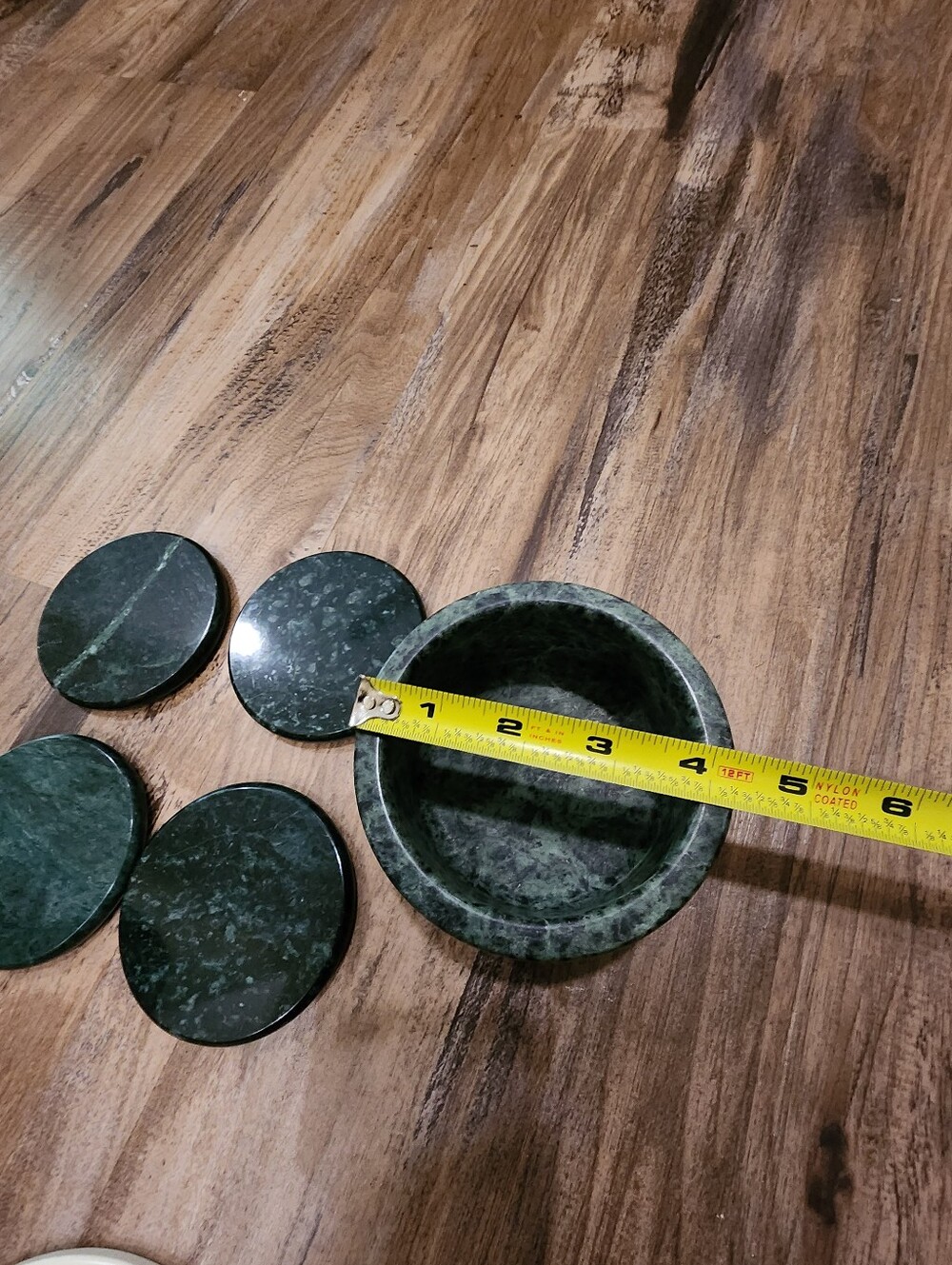 Vintage Green Marble Coaster Set - Picture 4 of 7